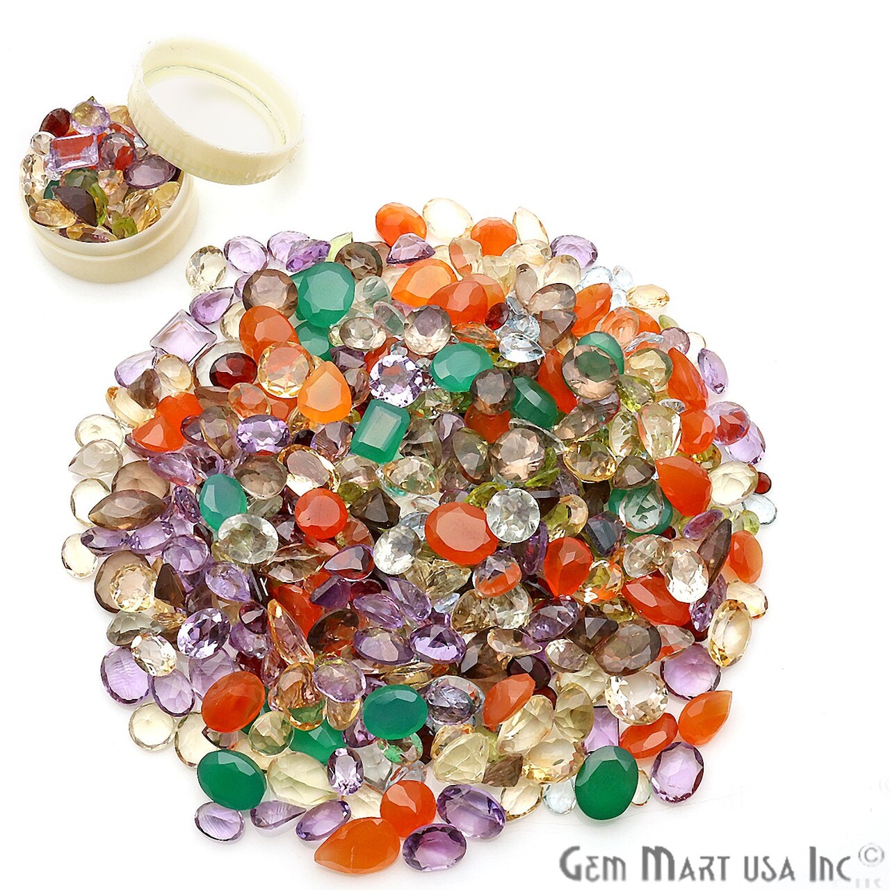 50 Carats Mixed Gems Natural Loose Gemstones | 100% Natural Loose Gemstones bulk| Grade A+ (natural inclusions) |Hand Cut and Polished | 20-30 pieces Gemstone Wholesale Lot by GM GemMartUSA